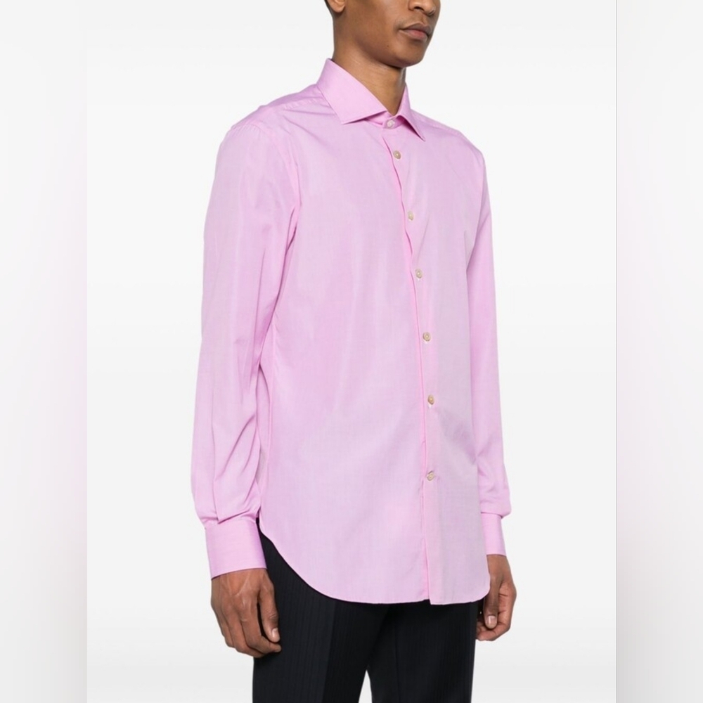Kiton Plain Cotton Dress Shirt